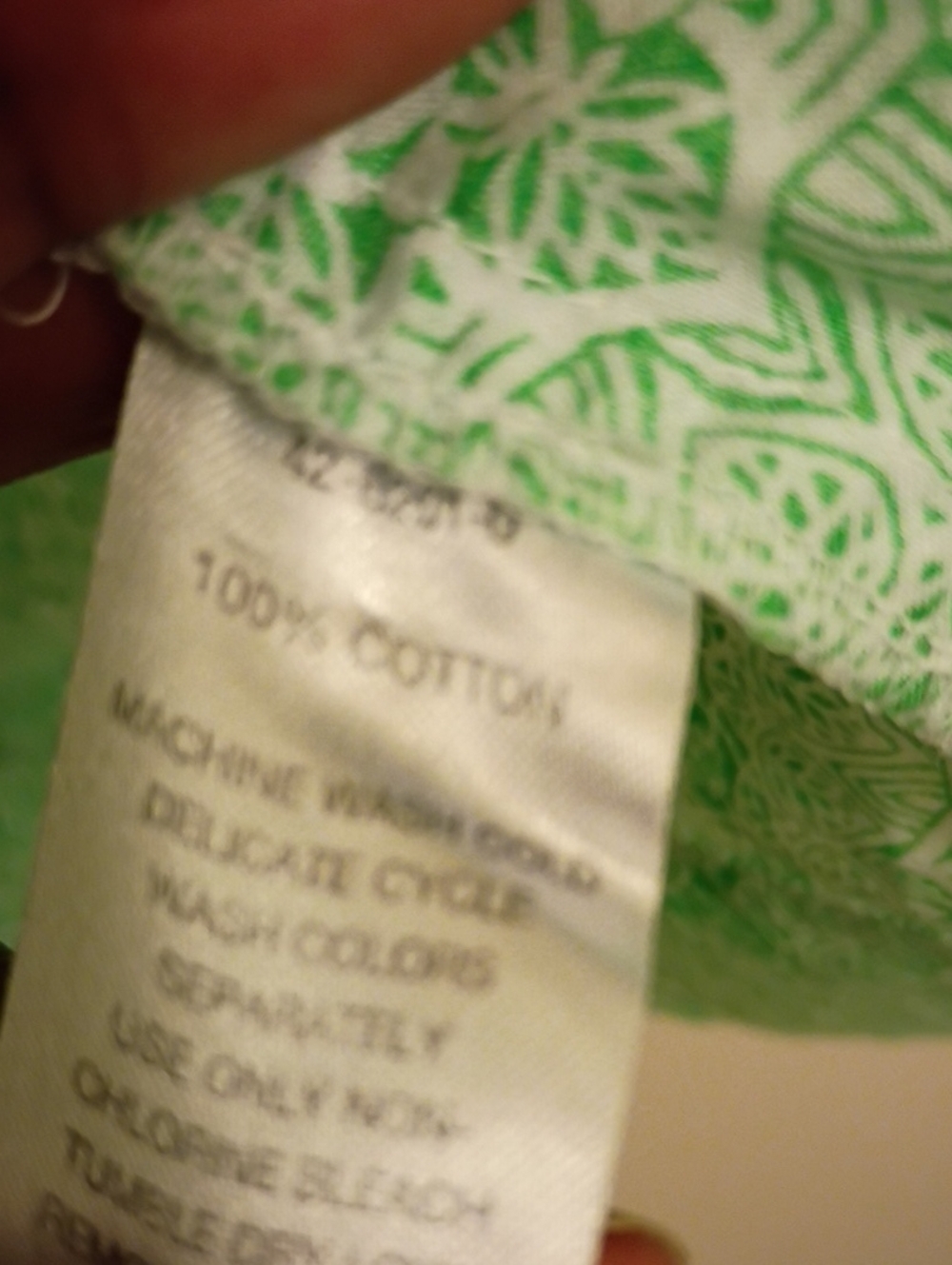 Chadwicks Light Green Printed Short Sleeve Peasant Top - Picture 7 of 7